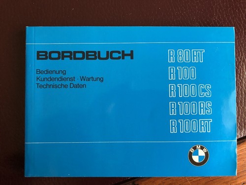 Bordbuch bmw r80 - bmw, rs