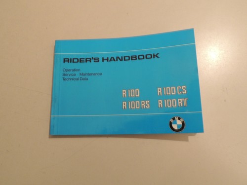 Owner rider handbook bmw r - s,